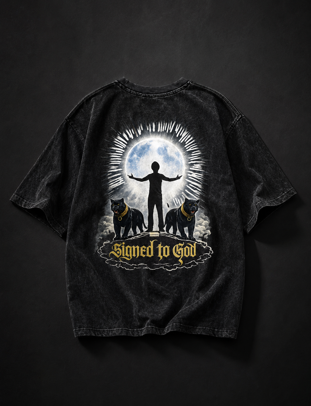 Acid Wash Signed To God Tshirt
