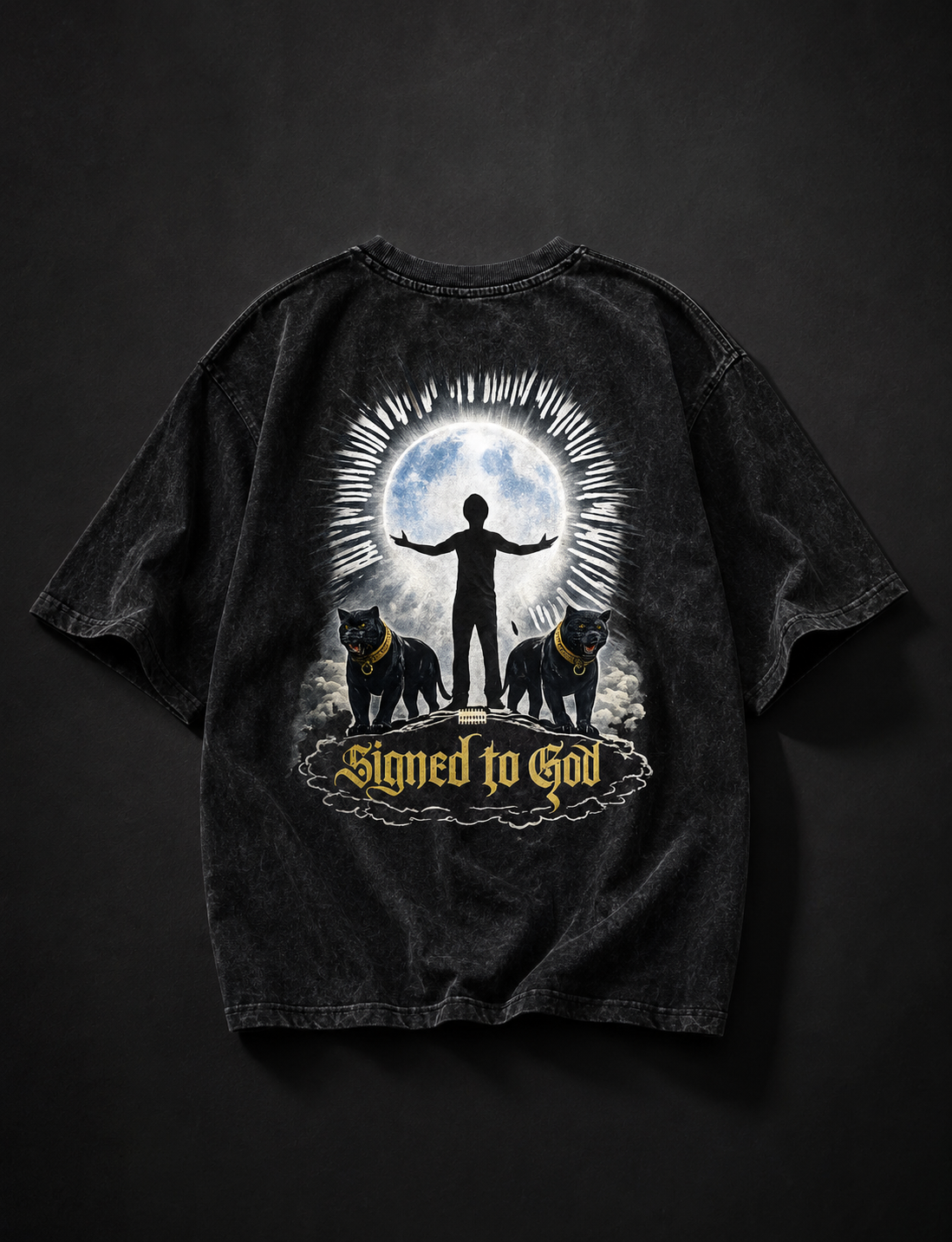 Acid Wash Signed To God Tshirt