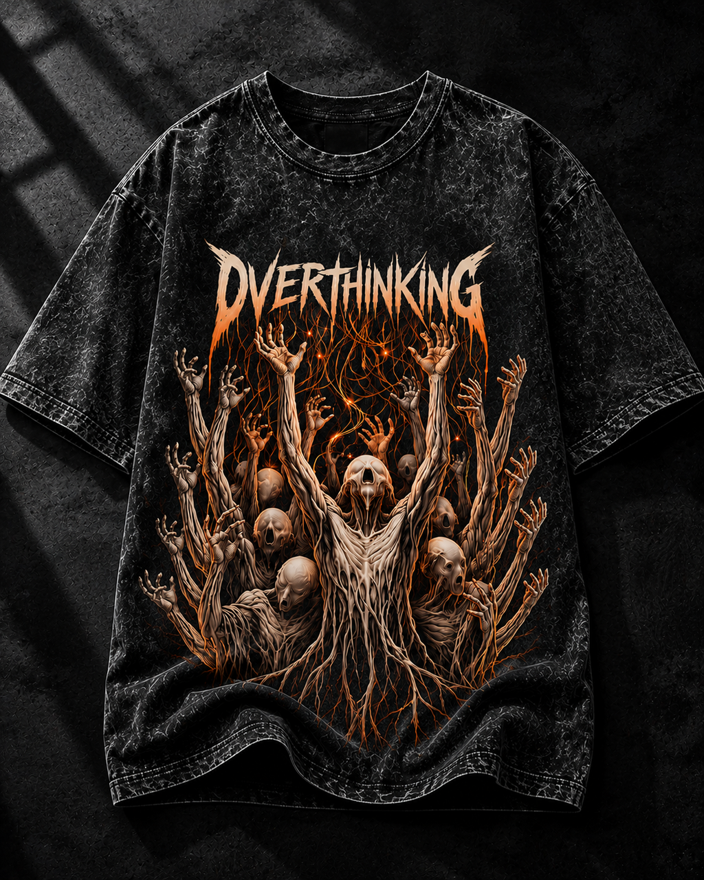 Acid wash overthinking T-shirt