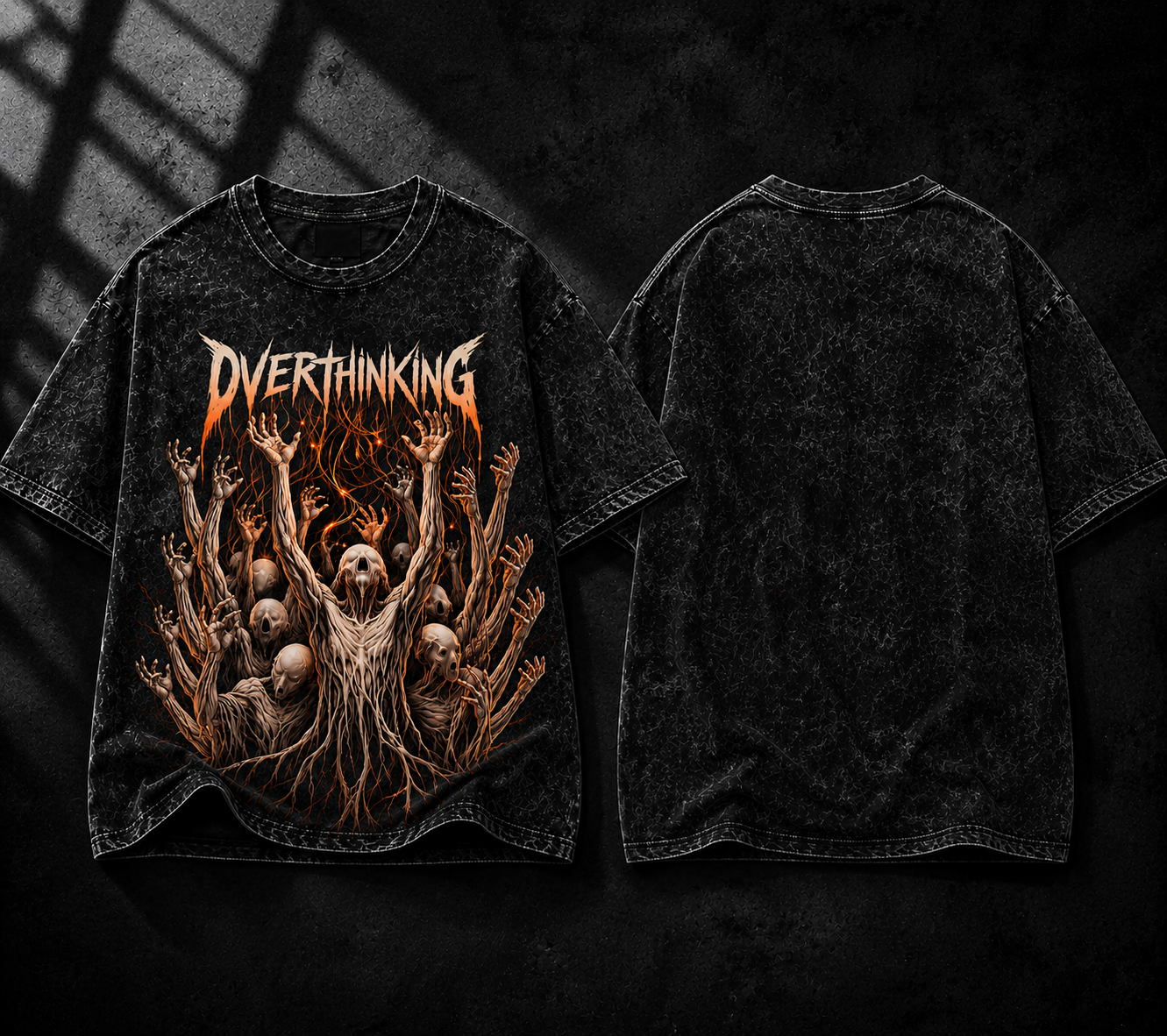Acid wash overthinking T-shirt