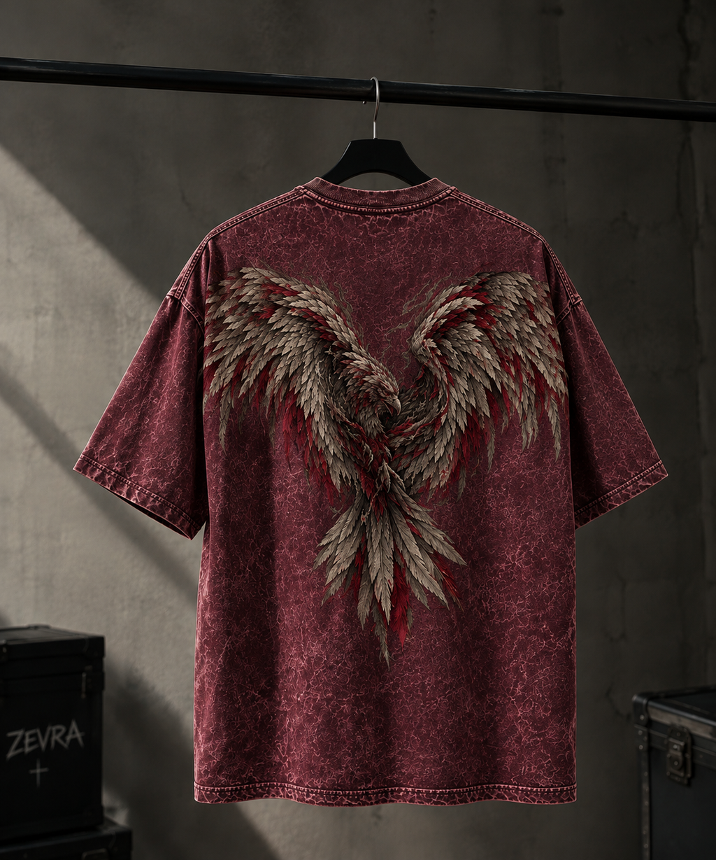 Eagle Acid Wash Tee — Maroon