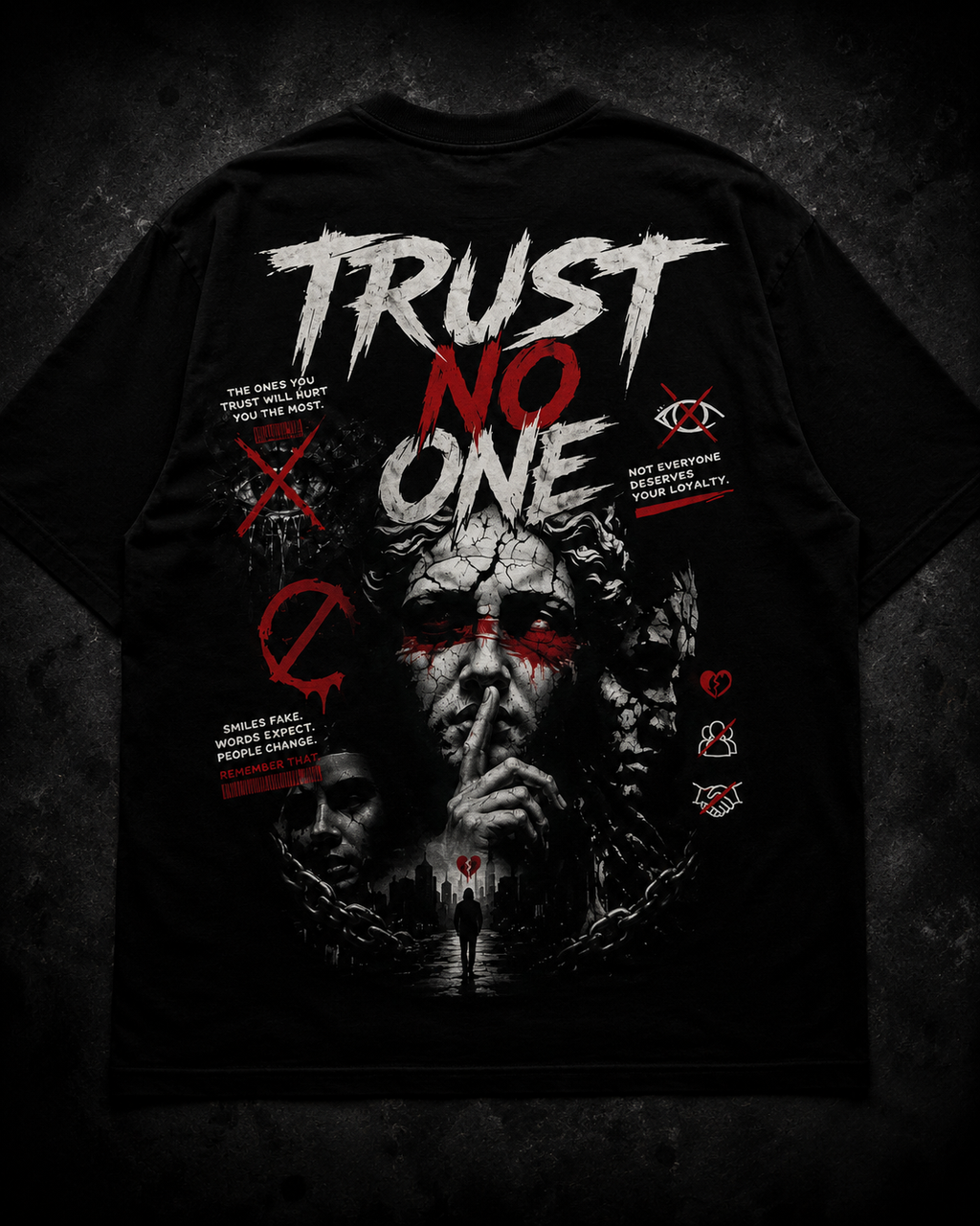 TRUST NO ONE – Oversized Graphic T-Shirt