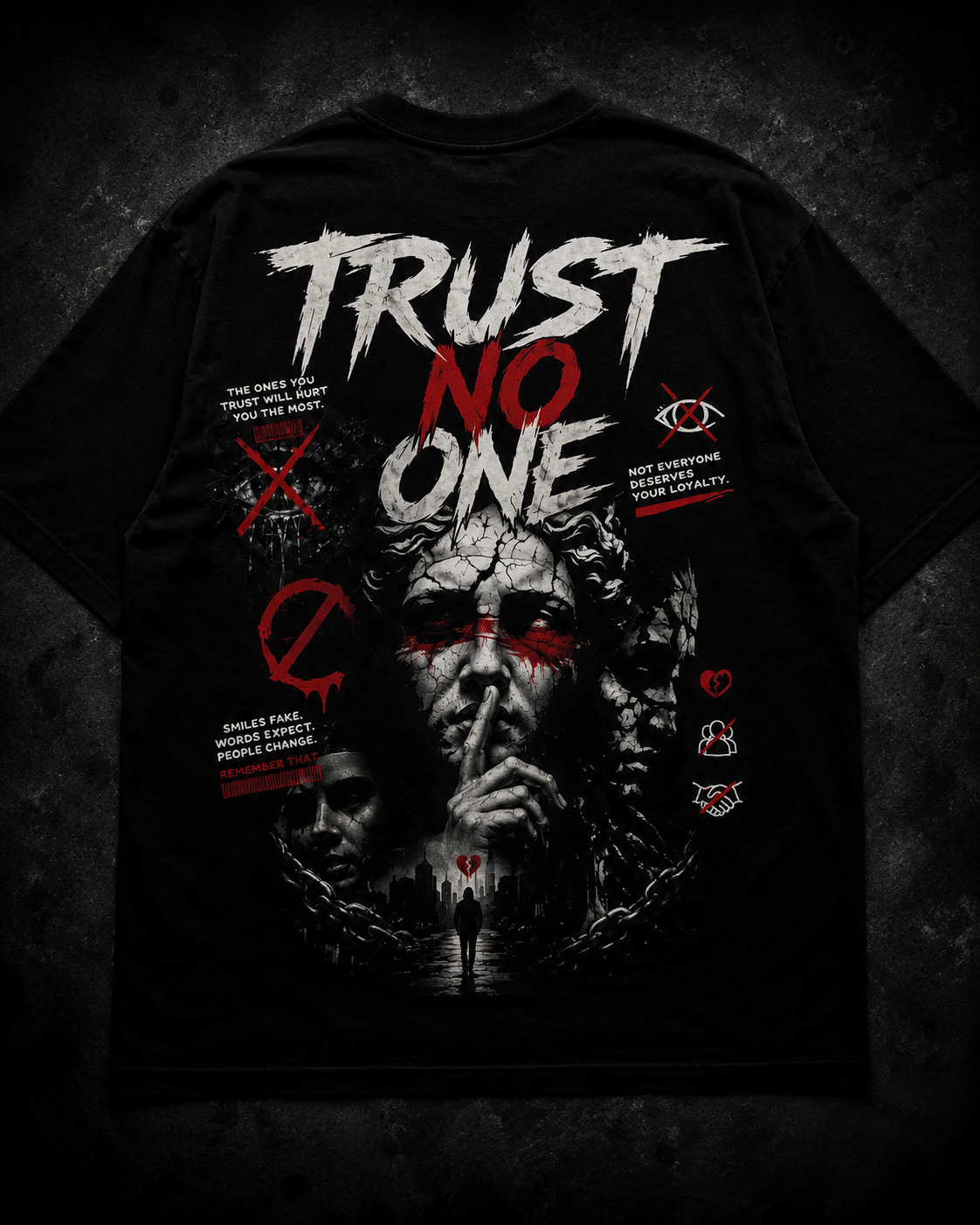 TRUST NO ONE – Oversized Graphic T-Shirt