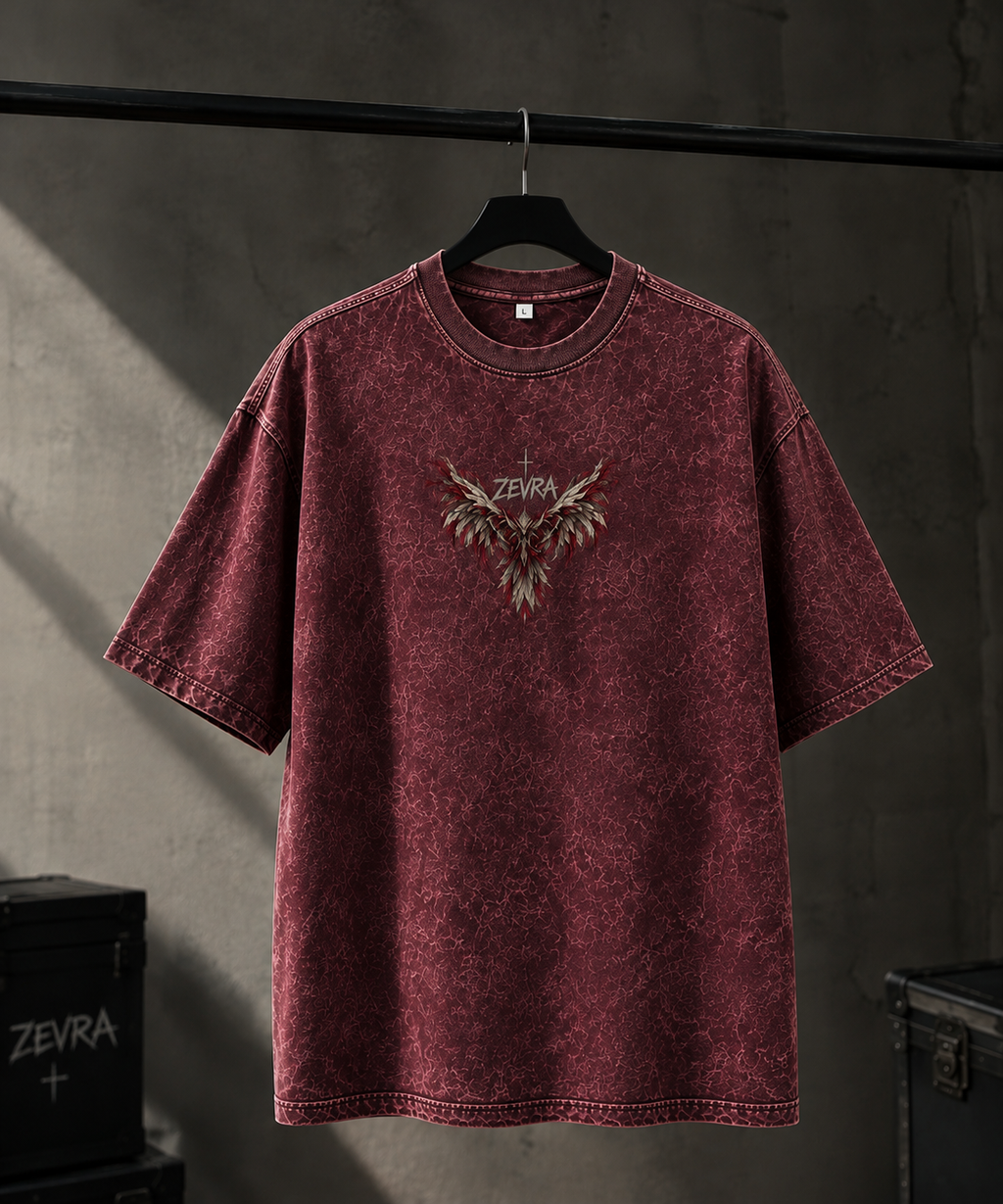 Eagle Acid Wash Tee — Maroon